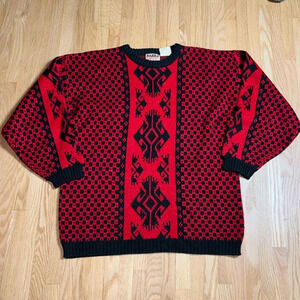 Vintage Razzle Dazzle 90's Knit Oversized Sweater (Ugly Christmas Sweater?)